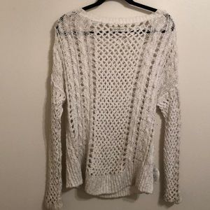 Abercrombie white loose fitting knit sweater